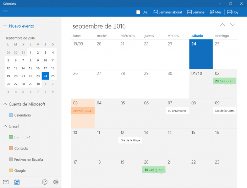 Configurar Google calendar en Windows 10 ·